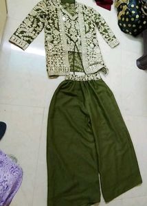 Embroidered Kurta Set with Palazzo Pants