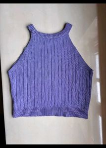 Urbanic Lilac Ribbed Knit Halter Top