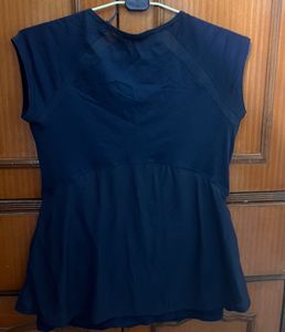 blue sporty casual top