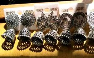 Combo set of 4 Oxidized Silver Classy Earrings..