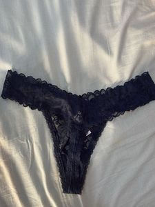 Victoria Secret Navy Lace Thong Panty