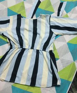 Striped Peplum Top