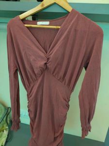 Chic Ruched V-Neck Dress