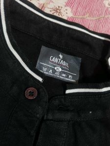 Men's Black Henley Neck T-Shirt