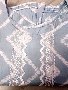 Stylish Light Blue Bandhani Kurta