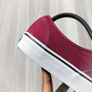 Maroon Vans Authentic Sneakers