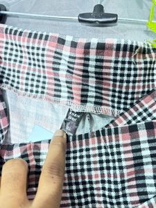 Plaid Print Stretch Pants