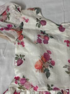 OFF WHITE FLORAL PRINT MAXI DRESS