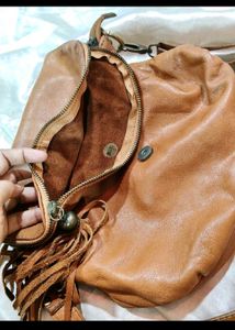 Tan Leather Crossbody Bag