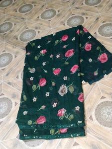 Elegant Floral Print Saree