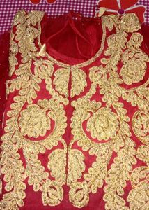 Red Embellished Ethnic Gown