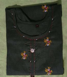 Embroidered Kurti - Dark Green
