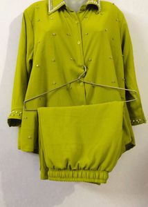 Cord Set Lime Green Embellished