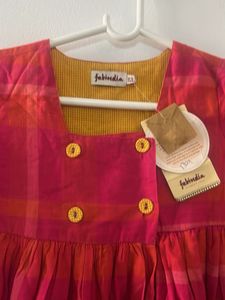 Fabindia Pink Plaid Frock