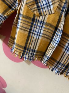 Yellow Plaid Cropped Shirt
