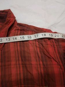 5XL Men's cotton  Red Plaid Short Sleeve Shirt