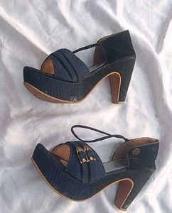 Stylish Navy Blue Platform wedge heels