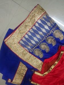 Blue Colour Saree With Blouse