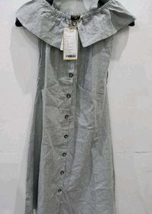 Women's Off-Shoulder Button-Down Dress