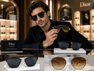 Men's Dior-Inspired Grey & Brown Sunglasses Combo