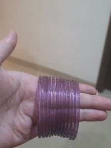 Purple Glass Bangles Set