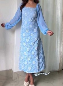 New package Elegant Blue Floral Dress