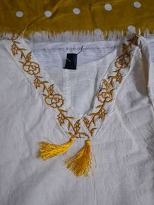 White Embroidered coord set