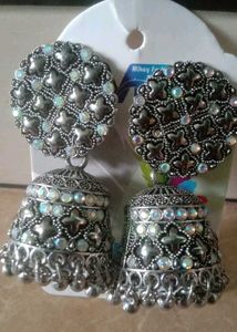 Exquisite Silver Jhumka Earrings