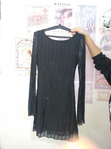 Black Long Sleeve Mini Dress