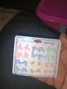 Set of Butterfly Stud Earrings