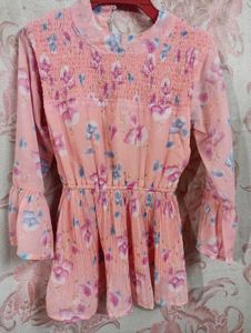 Chic Floral Print Peplum Top