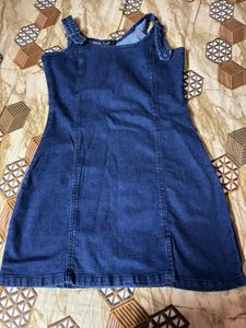 Denim Buckle Strap Mini Dress