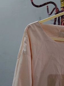 Beige Long Sleeve Tunic Top