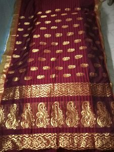 Embellished CottonSilkSaree Without Blous