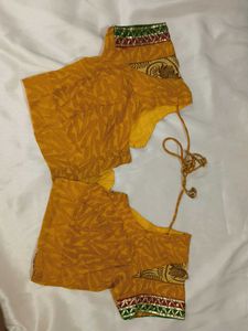 Embellished Brown Net Saree with blouse