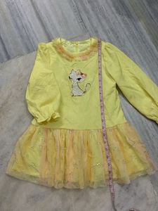 Cute Yellow Cat Dress for Girls