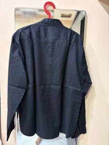 Classic Navy Band Collar Shirt