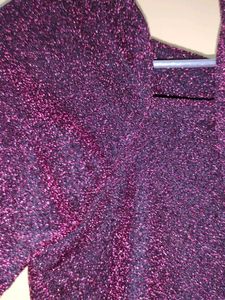 Maroon Deep Sequinned Top