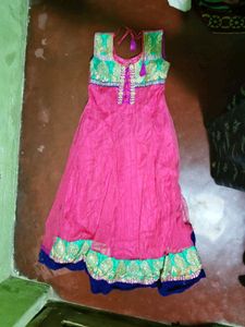Elegant rose Anarkali Gown