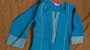 Libas Teal Blue Straight Kurti (Size S) - Unused