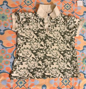 Beige and Olive green T-Shirt for women