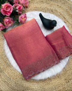 trending space silk Pink Saree