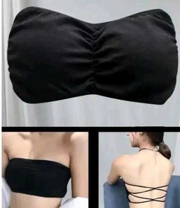 Trendy Black Criss-Cross Bikini Top🙈