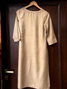 Elegant Beige Golden Kurta