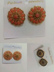 Earrings Tops 3 Pair Combo