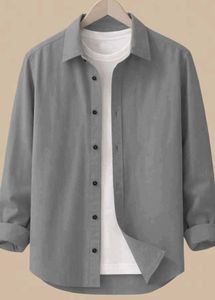 Premium Men's Solid Grey Casual Formal Shirt | Sli