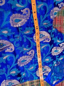 Royal Blue Brocade Saree