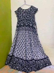 Long Black Cotton Kurti