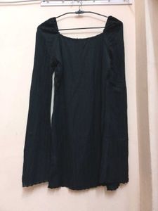 Black Long Sleeve Square Neck Dress