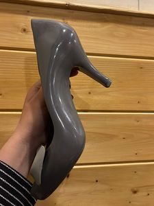 Chic Grey Bow Detail Melissa Heels